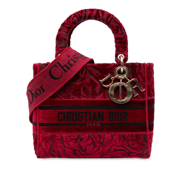 Dior Handbags - Pre-Loved Dior Medium Embroidered Velvet Roses Lady D Lite